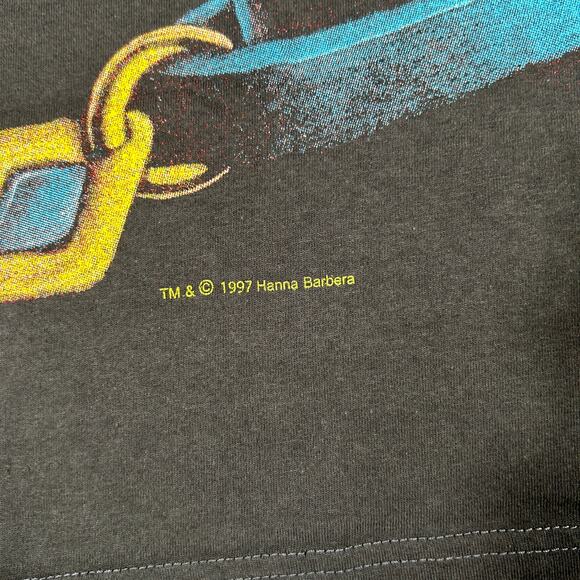 Vintage 1997 Scooby-Doo Shadow Blackout Size Large RARE Black Reprint T-Shirt - Picture 4 of 8